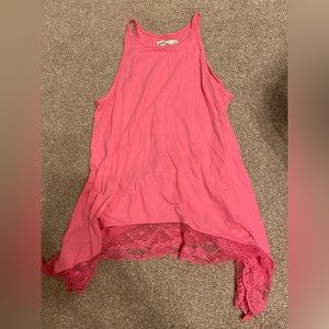 Abercrombie kids pink tunic with lace bottom